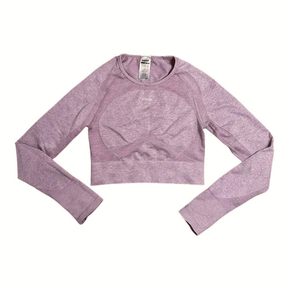 gymshark pink seamless long sleeve crop top